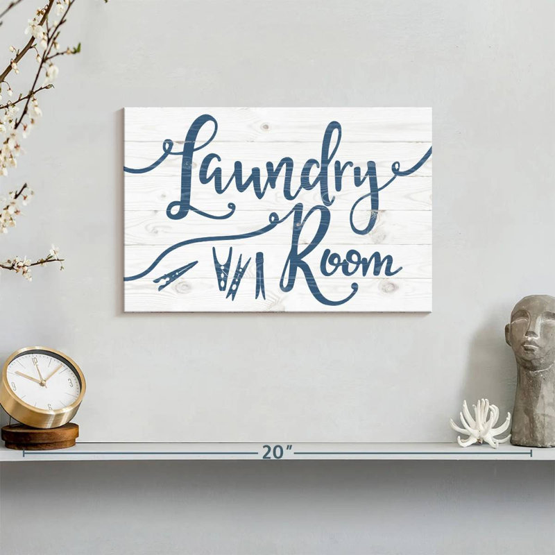 " Laundry Room Calligraphy " by HomeyNotes Studio, 8" H x 12" W x 1" D