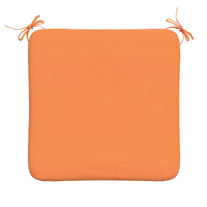 Sunbrella Square Dining Chair Cushions, 3" Foam Replacement Cushion, Canvas Tangerine