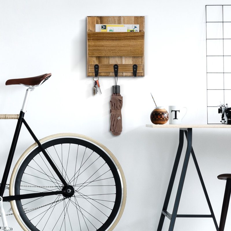 Wall Mail Organiser with Key Hooks