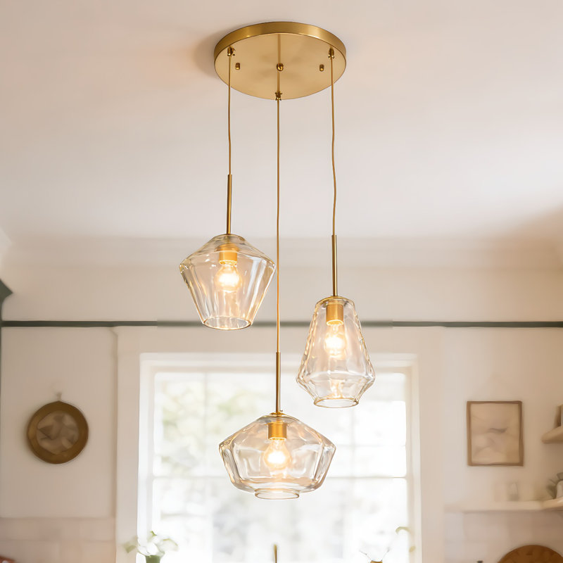Lustre globe à 3 lumières DEL avec accents en fer forgé Sroda