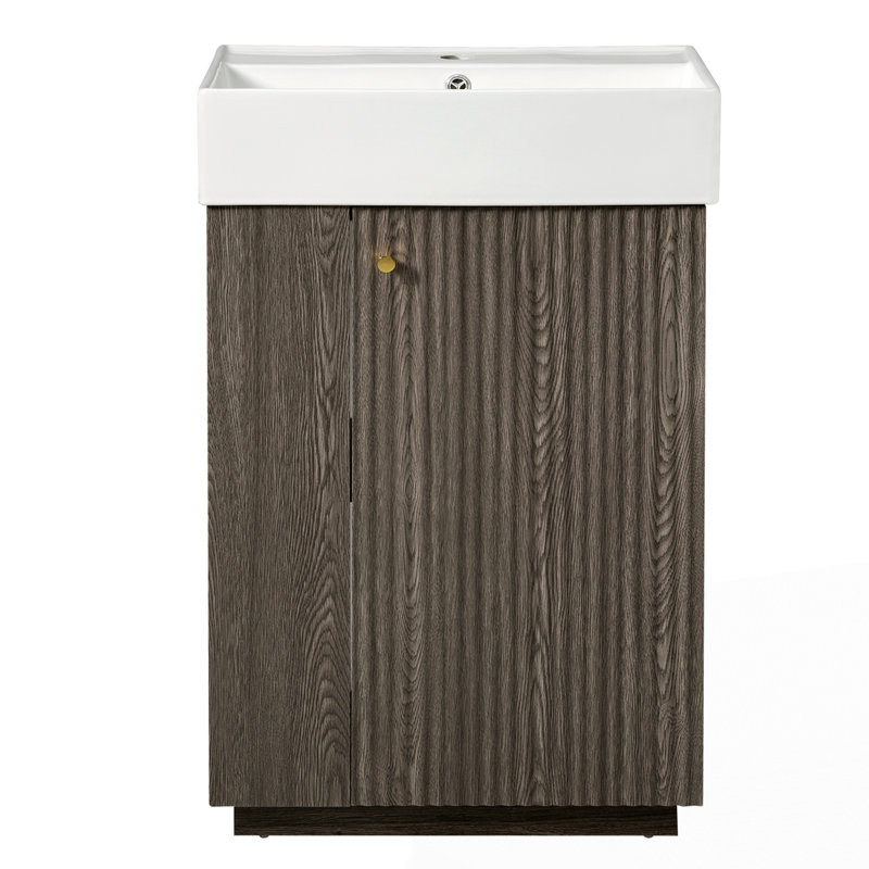 21.6" bathroom vanity with ceramic sink