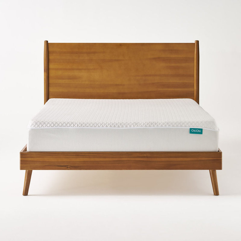 Lit plateforme en bois massif Cohron, Naturel, Roi