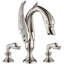 Ensemble de robinet de lavabo de salle de bain orné de style cygne avec robinet de lavabo à fixation sur comptoir à 2 poignées-104434583