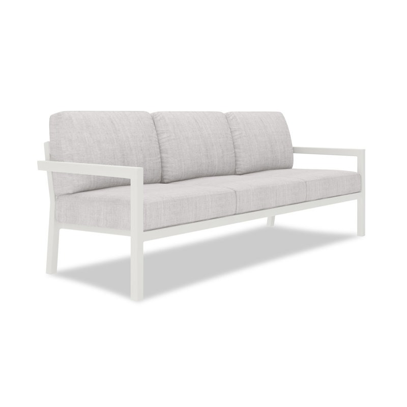 Vivant 83" Wide Outdoor Patio Sofa with Sunbrella® Cushions, Cast Silver Sunbrella®, Black