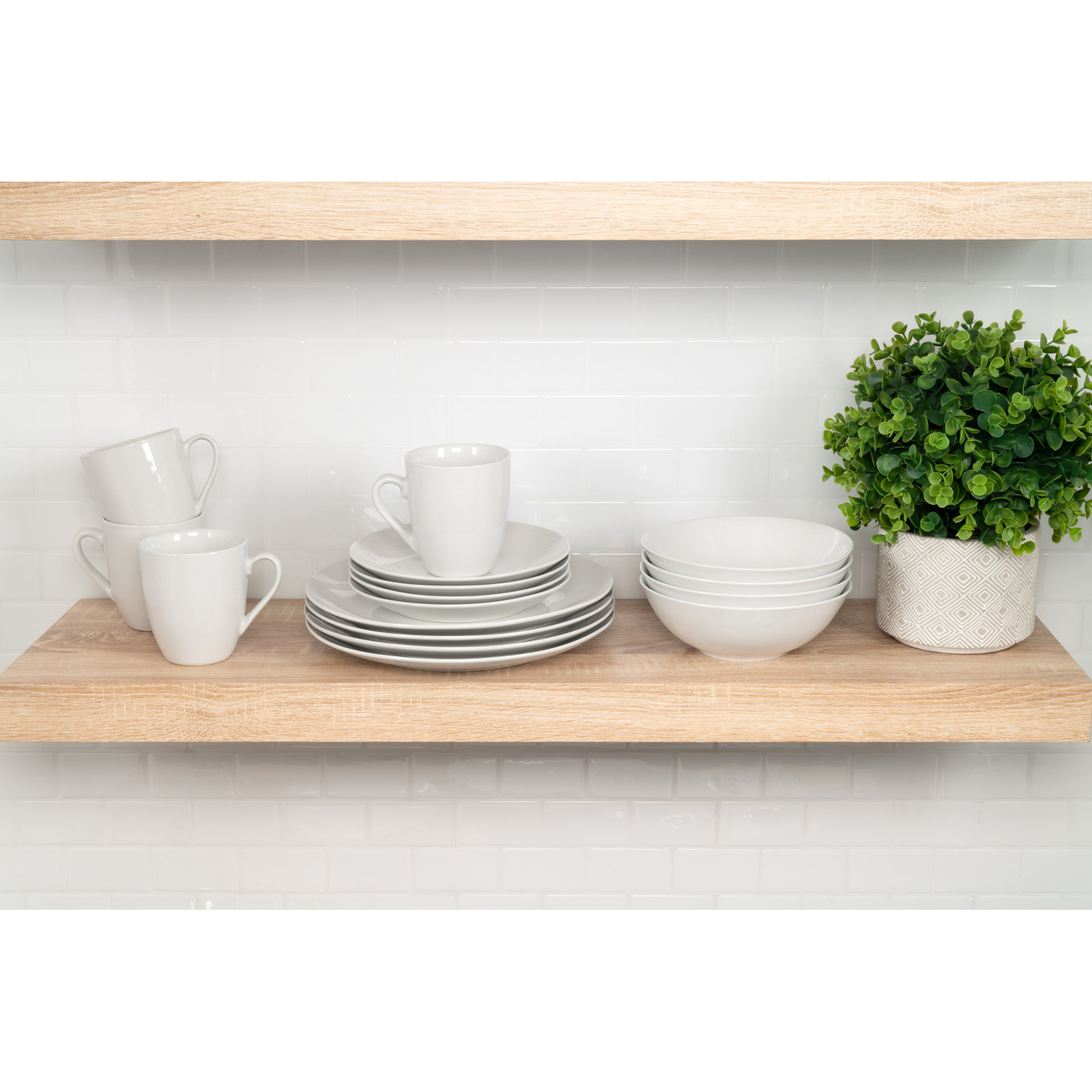 Tillman Ceramic Dinnerware Set, White