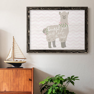 Floral lama encadré sur toile