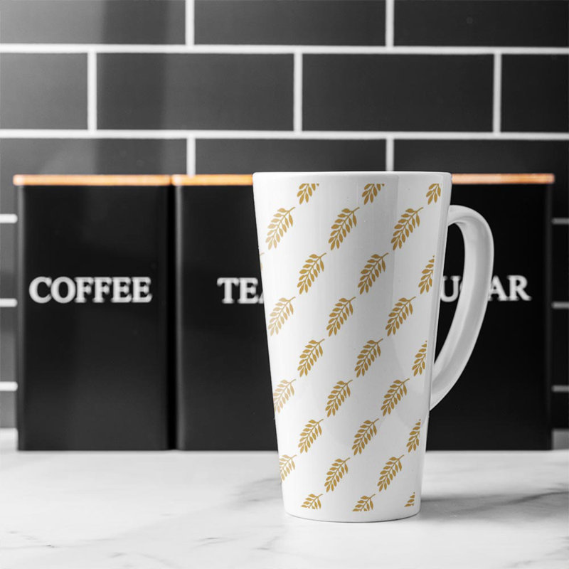 Leaf Pattern Latte Mug