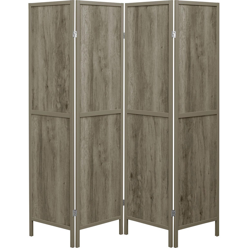 4 Paravents gris rustique en bois flotté, teinte, 70,98 po de hauteur x 69,5 po de largeur, 0,73 po de profondeur, pin et paravent pliant avec style, 70,98 po x 69,5 po x 0,73 po, pin, placage