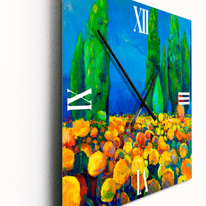 Horloge murale «Blossoming Landscape with Trees», Moyen