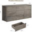  Commode 9 tiroirs pour la chambre à coucher, commode en bois sans poignée, grande commode de rangement moderne pour le hall d'entrée du couloir