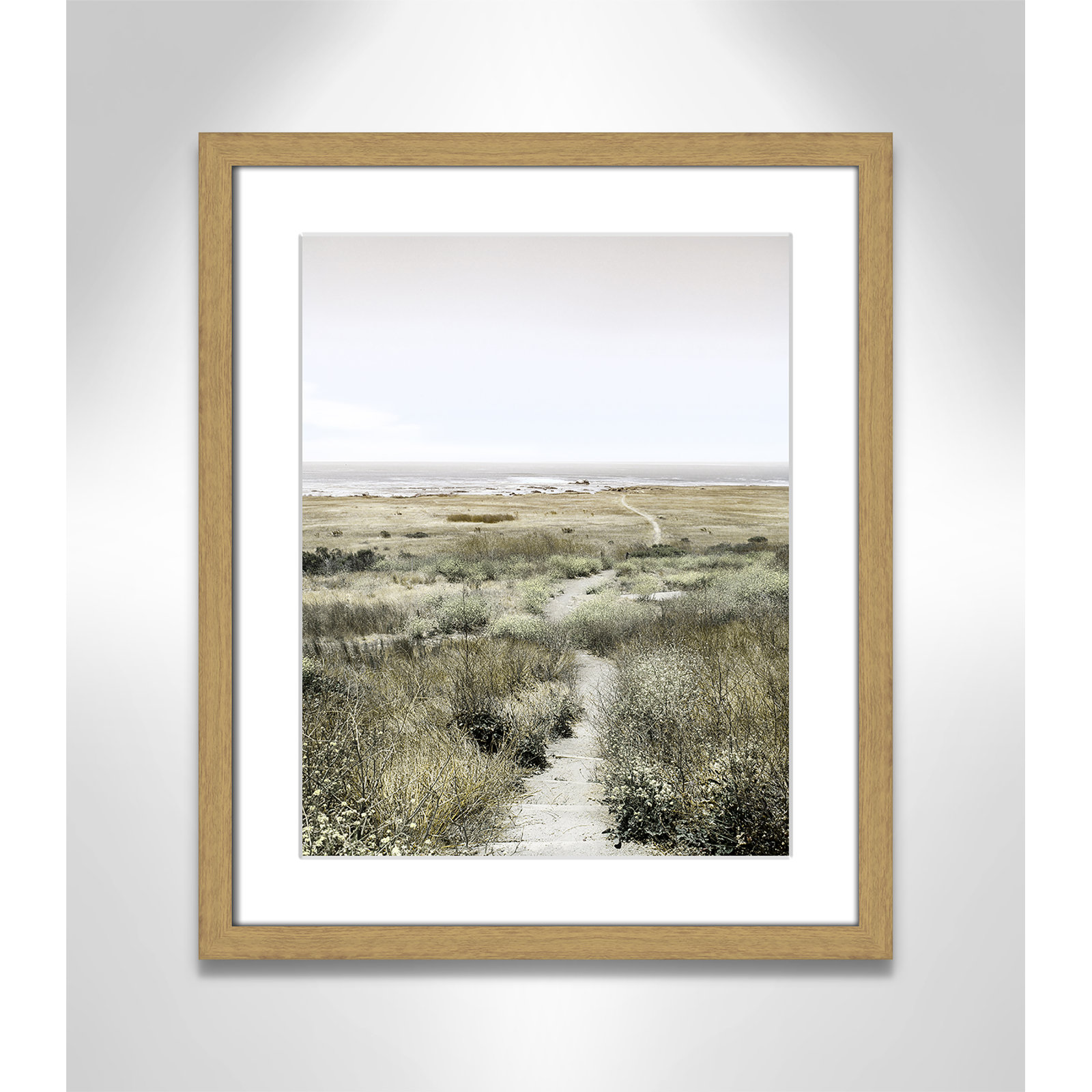 Toscani "Footpath to Paradise" Print, 16 W x 19 H x 0.75 D, Natural Wood Grain