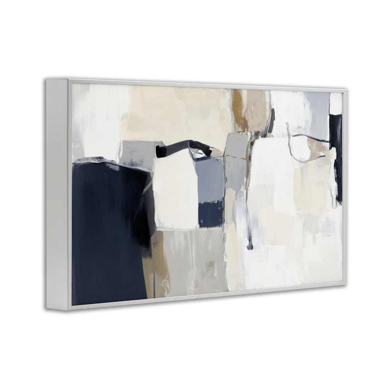 «Neutral Tapisserie», giclée encadrée par Irena Orlov, H 20 po x l 30 po, Estampe numérique encadrée blanc bord de mer
