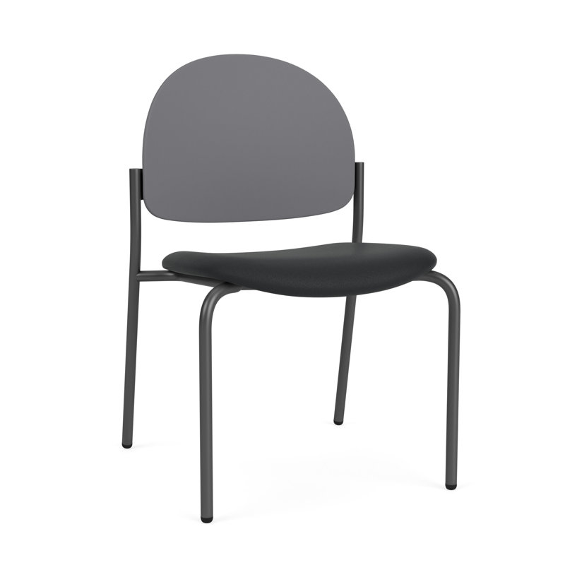 Chaise d'invité sans accoudoir Chat Chat, Gris anthracite, Modène graphite / gris silex polyester