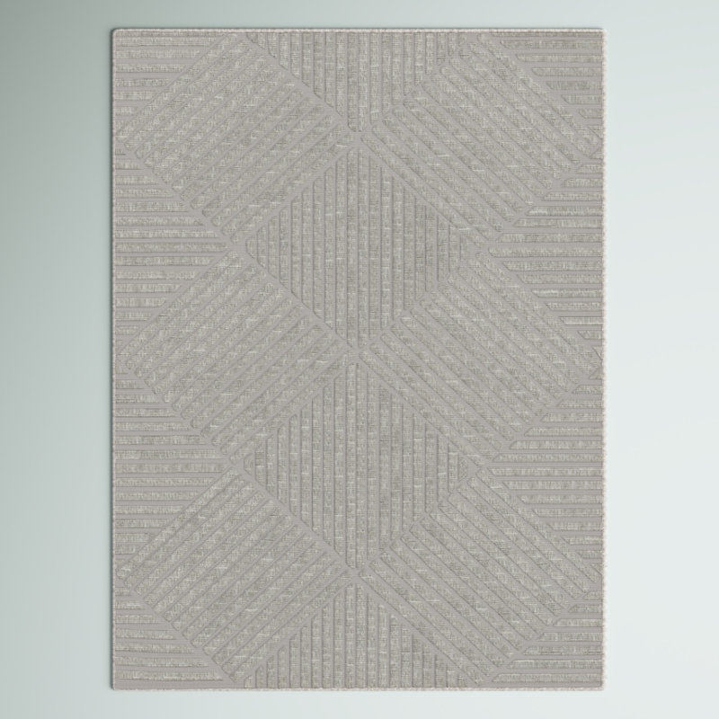 Tapis intérieur / extérieur gris Mira, Rectangle 5 pi 3 po x 7 pi 3 po