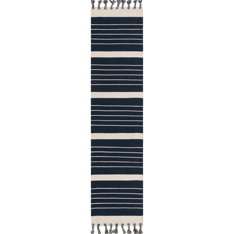 Iustin Cotton Striped Indoor Rug, Runner 2'7" x 10'