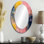 Célébration de la destinée abstraite, peinture or rose I - décor de miroir mural ovale doré