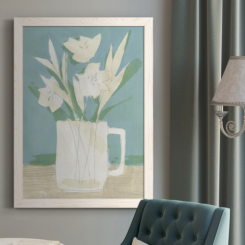 «Mute Spring Arrangement III», reproduction d'art sur toile simple, H 43,5 po x l 31,5 po x P 1 po, Blanc