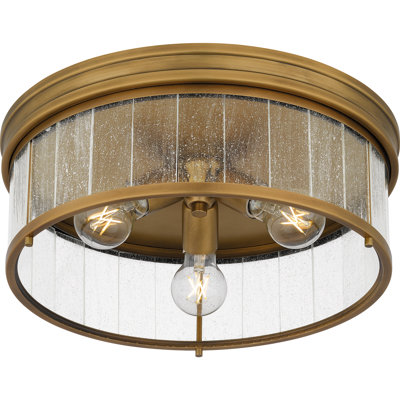 Adaiah 3-Light Weathered Brass Flush Mount