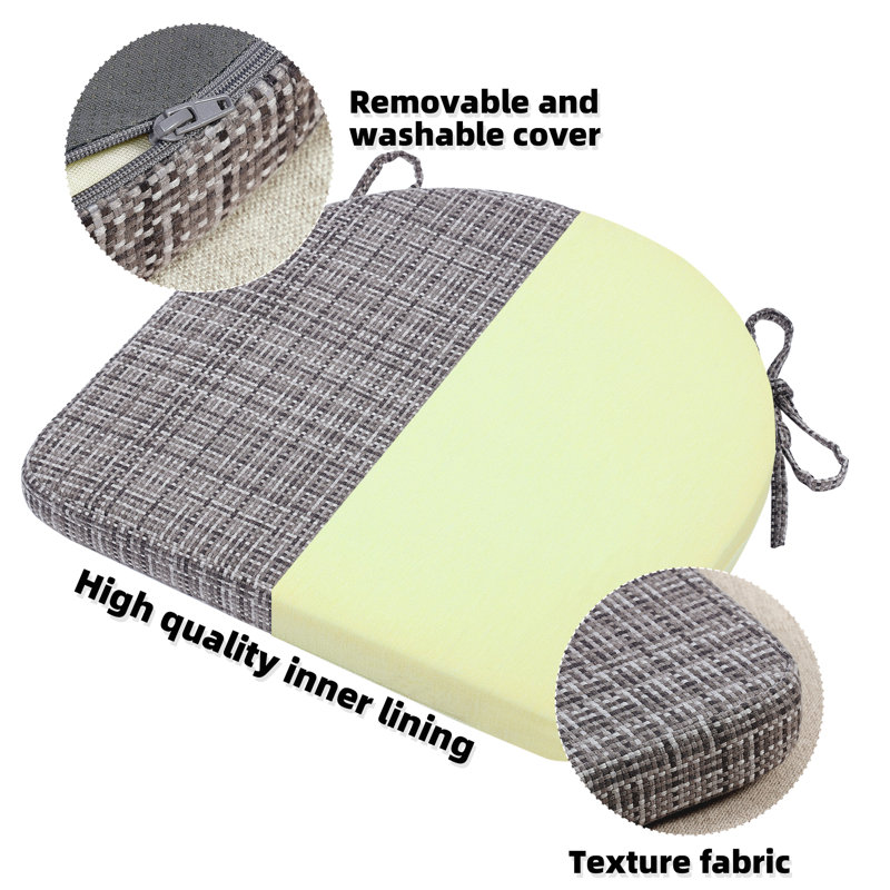 Indoor 1.5'' Chair Pad, Flint Gray
