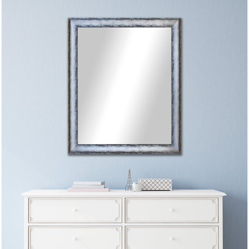 Goles Wood Flat Wall Mirror, Sterling Charcoal, 37" H x 41" W