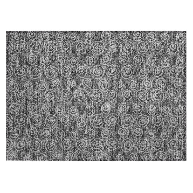 Washable Geometric Indoor / Outdoor Rug, Rectangle 1'8" x 2'6"