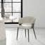 Chaise rembourrée en cuir avoine texturée Luce-1693032476