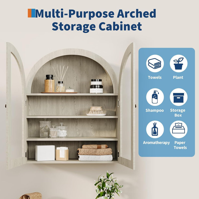 Wall Mounted Accent Cabinet, Grey