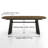 Industrial Dining Table 82.7" with Oak Veneer Top & Black Metal X-Base, Modern 6-Person Table, 46.1" Open Legroom-1500379494
