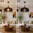 Mid-Century Modern Walnut Pendant Light with Open Slat Shade
