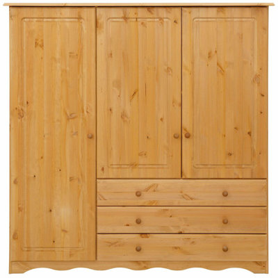 Rolla 3 Door Solid Wood Wardrobe