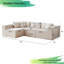 Canapé modulaire rembourré en L 104 po Corduroy-1206903040