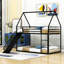 Riascos Twin over Twin House Bunk Bed with Ladder-2125083024