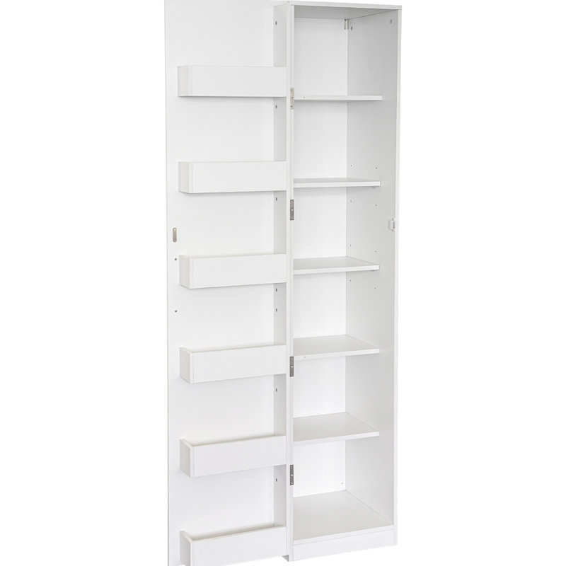 Blanc, multifonctionnel, garde-manger, portes, tablettes, côté, grand garde-manger, autoportant, personnalisable