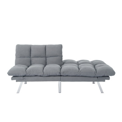 Multifuctional Sofa Bed, Foldable 2-Seater Sofa, Corduroy Fabric, Suitable For Living Rooms & Apartments (Light Gray)