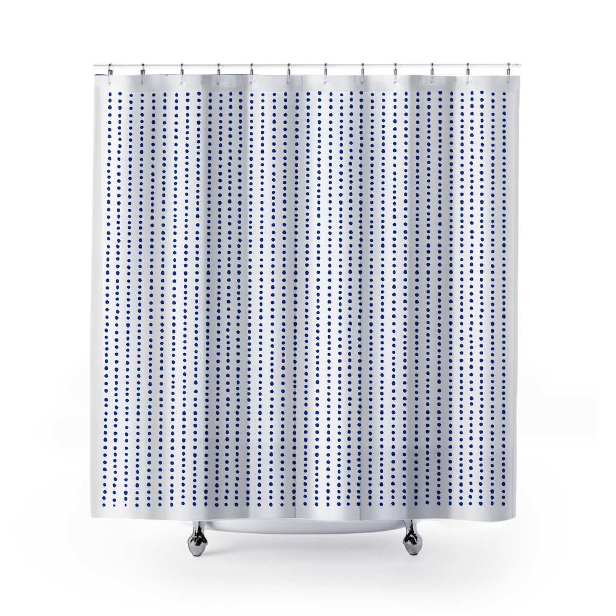 Thora Dots Mid-Century Shower Curtain, Navy