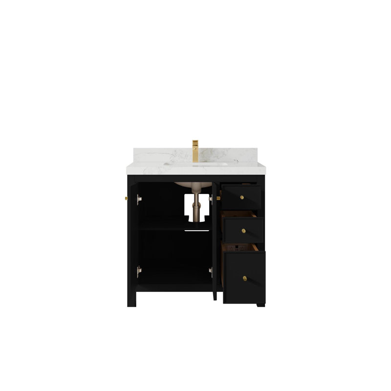 Ensemble de meuble-lavabo simple 36 po Chicago, Calacatta Nuvo
