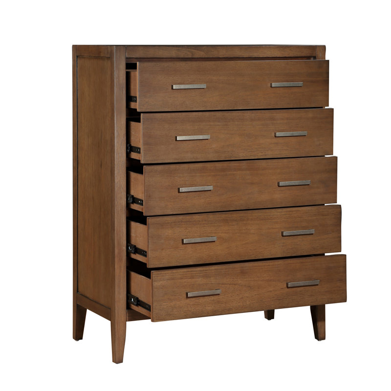 Commode 5 pièces en bois brun clair