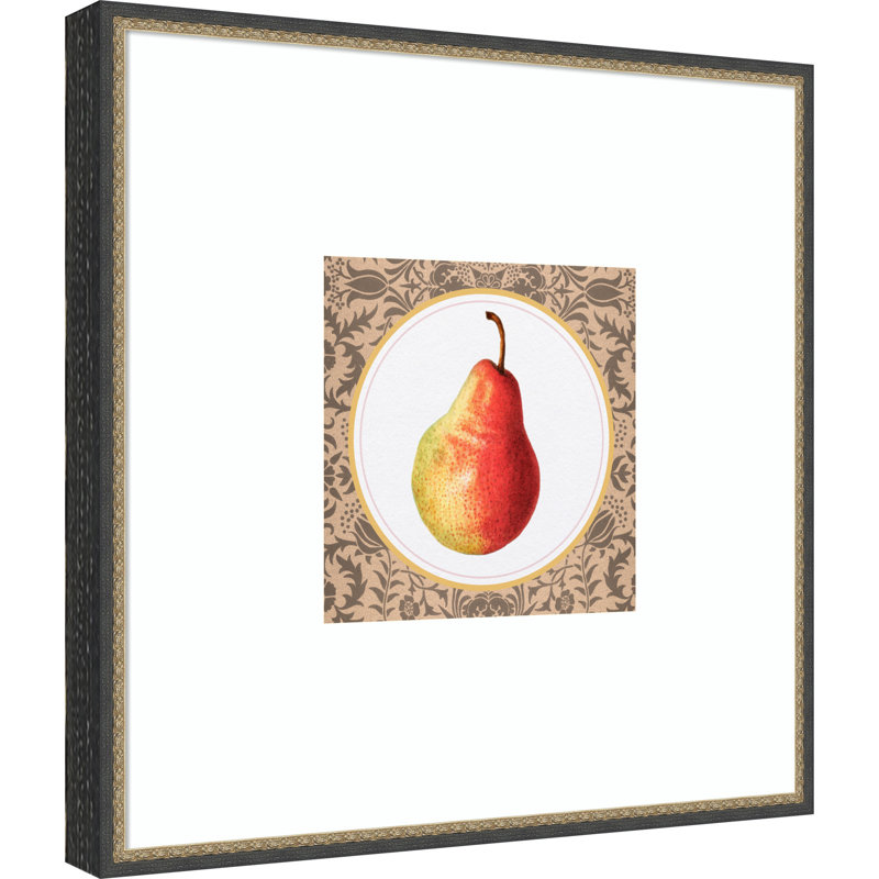 Reproduction d'art encadrée en bois "Once Once A Pear" par Wild Violets, 31 x 31, Matinée bronze noir