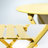 Yellow 3 Patio Bistro - Foldable Metal Chairs And Table For Deck Relaxation 3 Piece Balcony Use