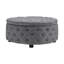 75cm Wide Cylinder No Pattern Footstool Ottoman-2040105912