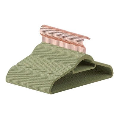 Ensemble de 50 cintres en velours avec crochet pivotant en or rose ， UCRF021GR50