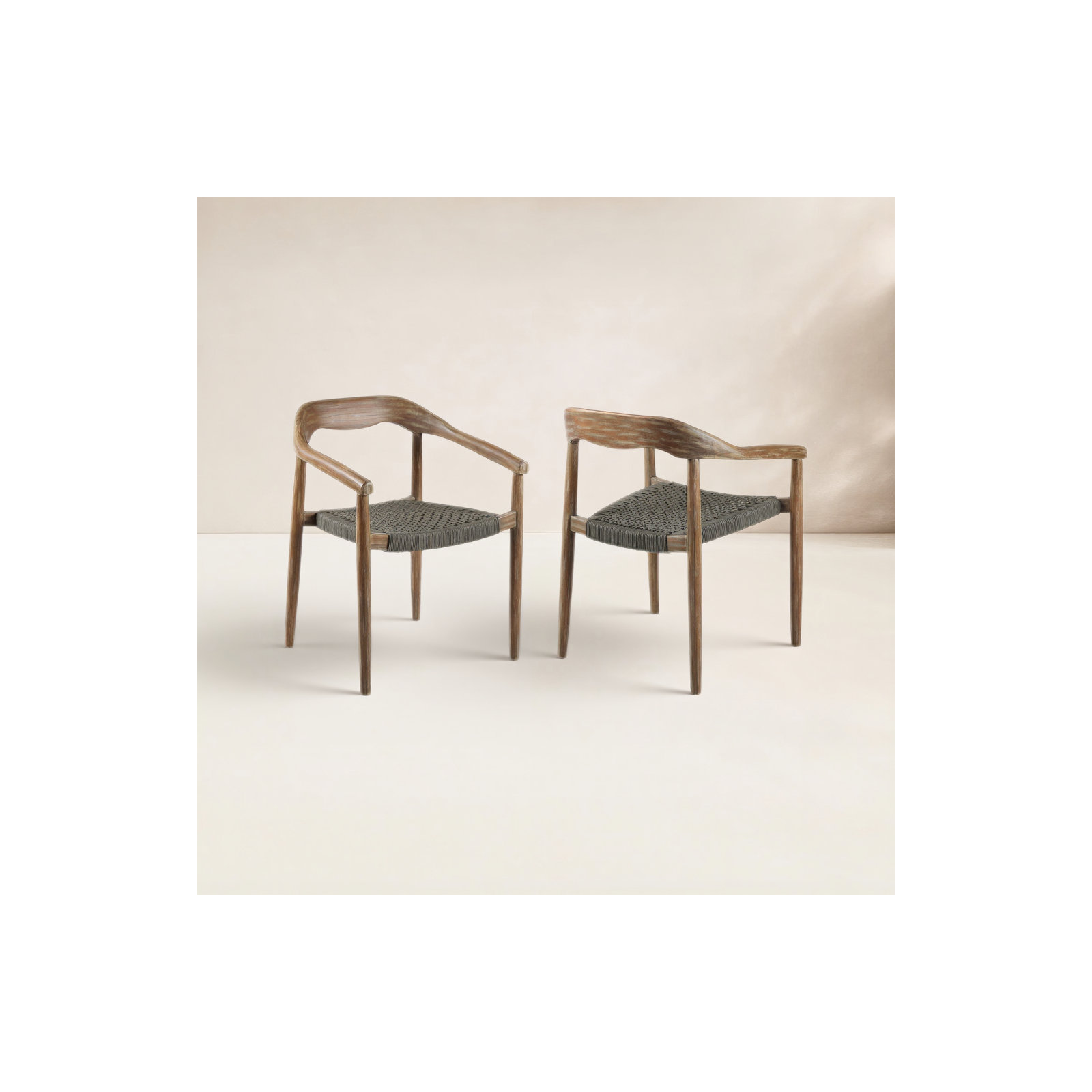 Jayda Wood Premium All-Weather Wicker Outdoor Stacking Dining Armchair