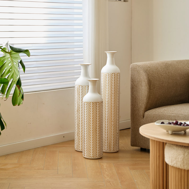 Vase de plancher en métal, ensemble 3 pièces