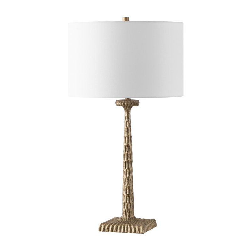 Lampe de table en métal Nivedha, Laiton antique