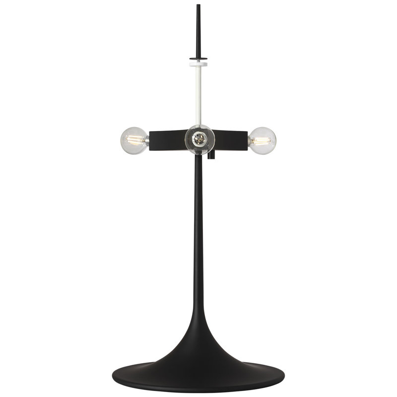 Barbara Barry Spinet 26" Modern Trumpet Table Lamp with Shade, Black, Black