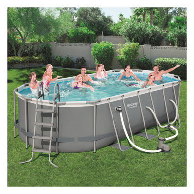 Steel Oval Frame Set Pool 216'' H x 108'' W x 48'' L