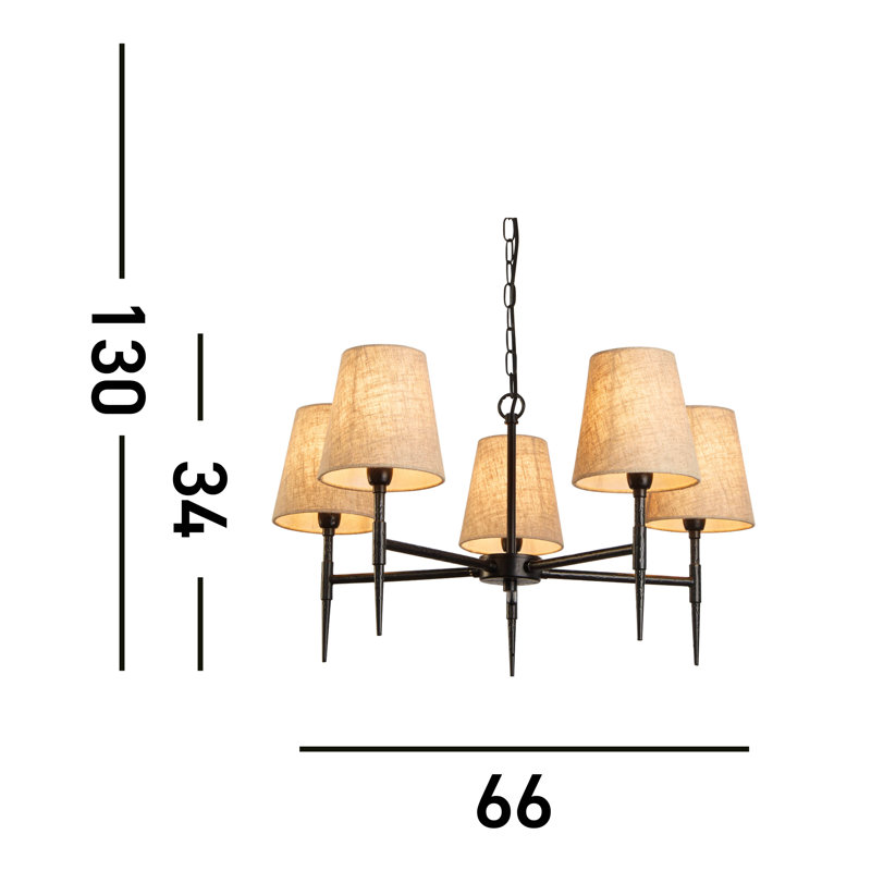 Annabele 5 - Light Shaded Chandelier