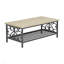 Ensemble de tables basses 3 pièces et 2 tables de bout en faux marbre noir avec finition en métal et table de bout