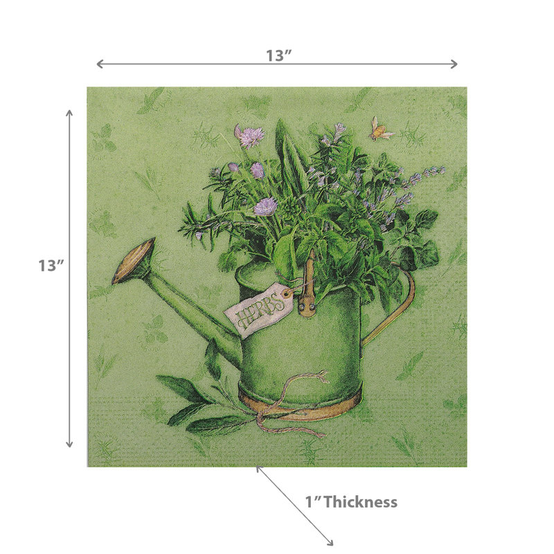Ensemble de 20 arrosoirs floraux pour serviettes de table à 3 épaisseurs - ensemble de 6