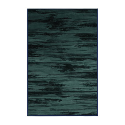 Tapis bleu abstrait lavable à la machine